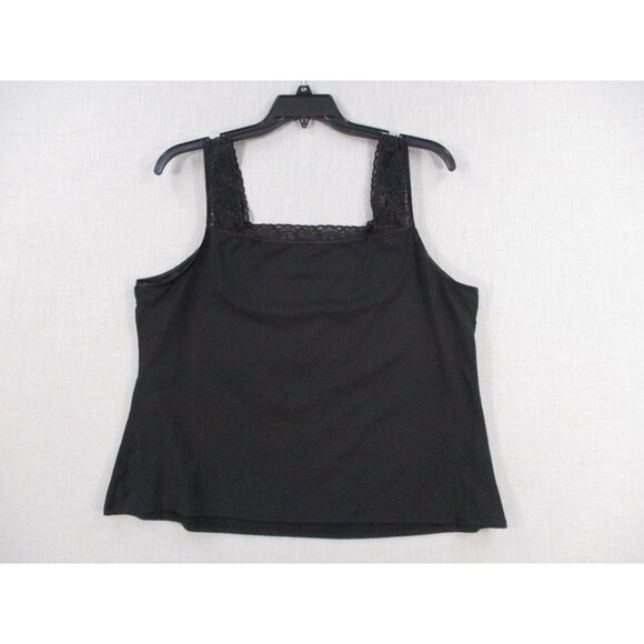 Cato Woman Black Lace Trim Tank Top Plus Size 18/20W Sleeveless Casual Wear - Picture 8 of 9